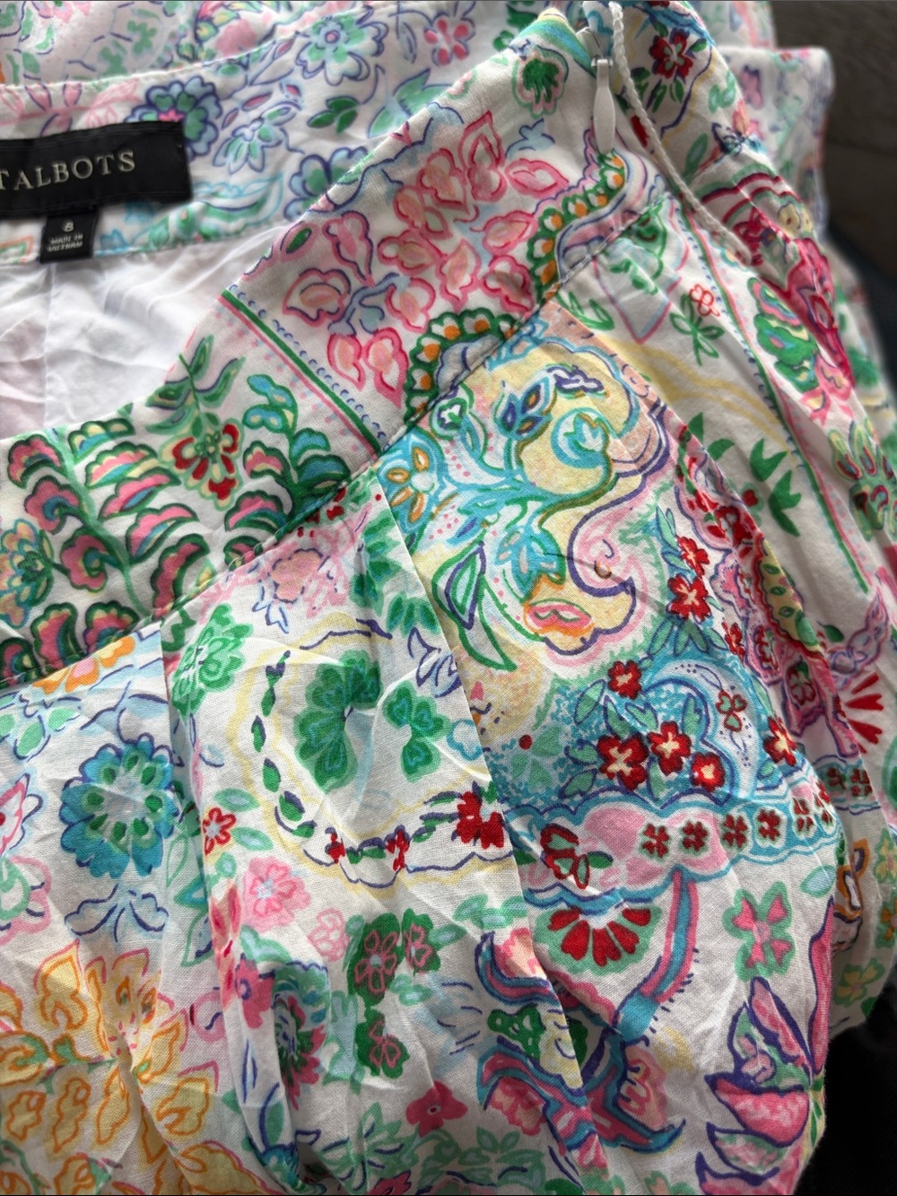 Talbots cotton paisley full skirt - Picture 5 of 7